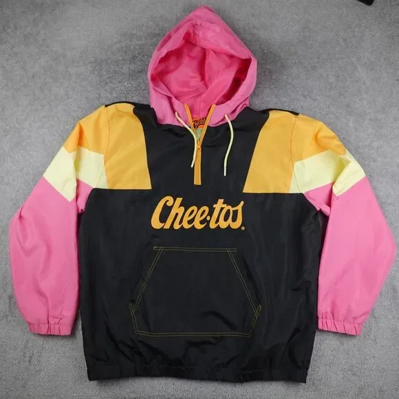Cheetos Jacket Mens XL Color Block Chester Cheetah Basketball Hooded Windbreaker - Picture 2 of 10